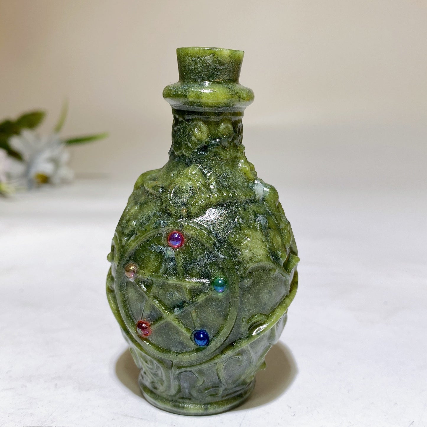 3.5" Crystal Poison Bottle Carving Crystal Healing Bulk Wholesale