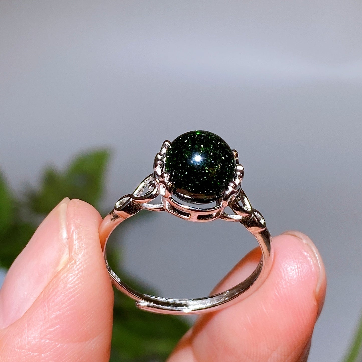 Cooper Silver Plated Crystal Ring Crystal Healing Bulk Wholesale