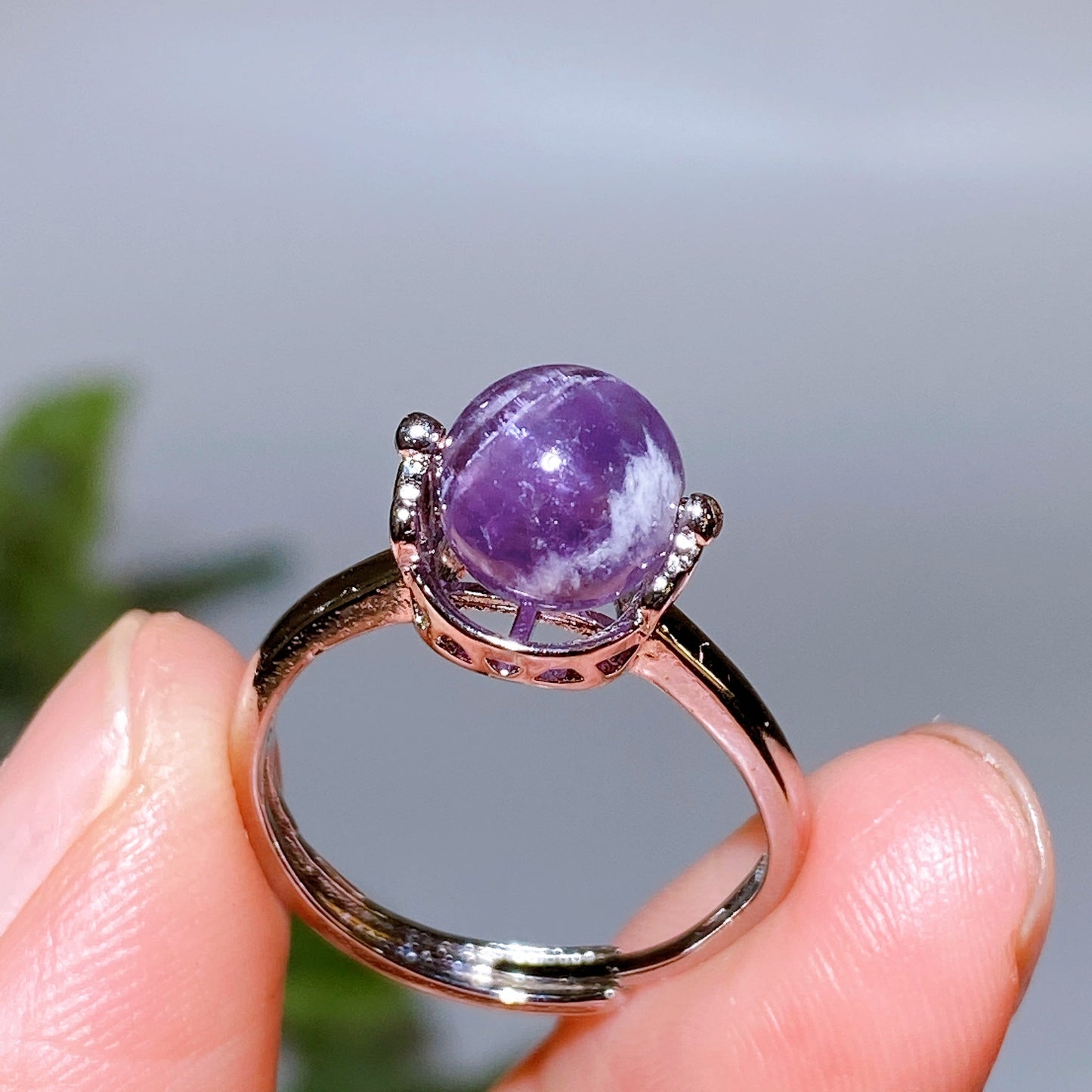 Cooper Silver Plated Crystal Ring Crystal Healing Bulk Wholesale