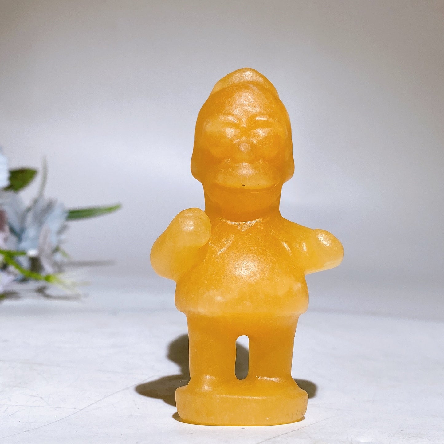 3.0"-4.0" Orange Calcite Simpson Family Character Carving Crystal Healing Bulk Wholesale