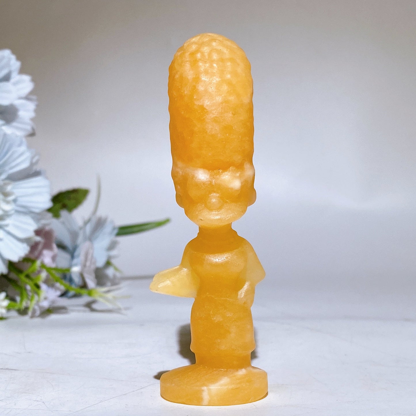 3.0"-4.0" Orange Calcite Simpson Family Character Carving Crystal Healing Bulk Wholesale