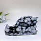 3.7" Snowflake Obsidian Dragon Head Carving Crystal Healing Bulk Wholesale