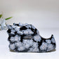 3.7" Snowflake Obsidian Dragon Head Carving Crystal Healing Bulk Wholesale