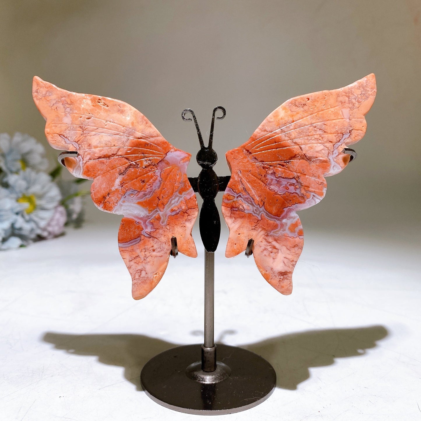 12cm Butterfly Wings Carving with Stand Crystal Healing Bulk Wholesale