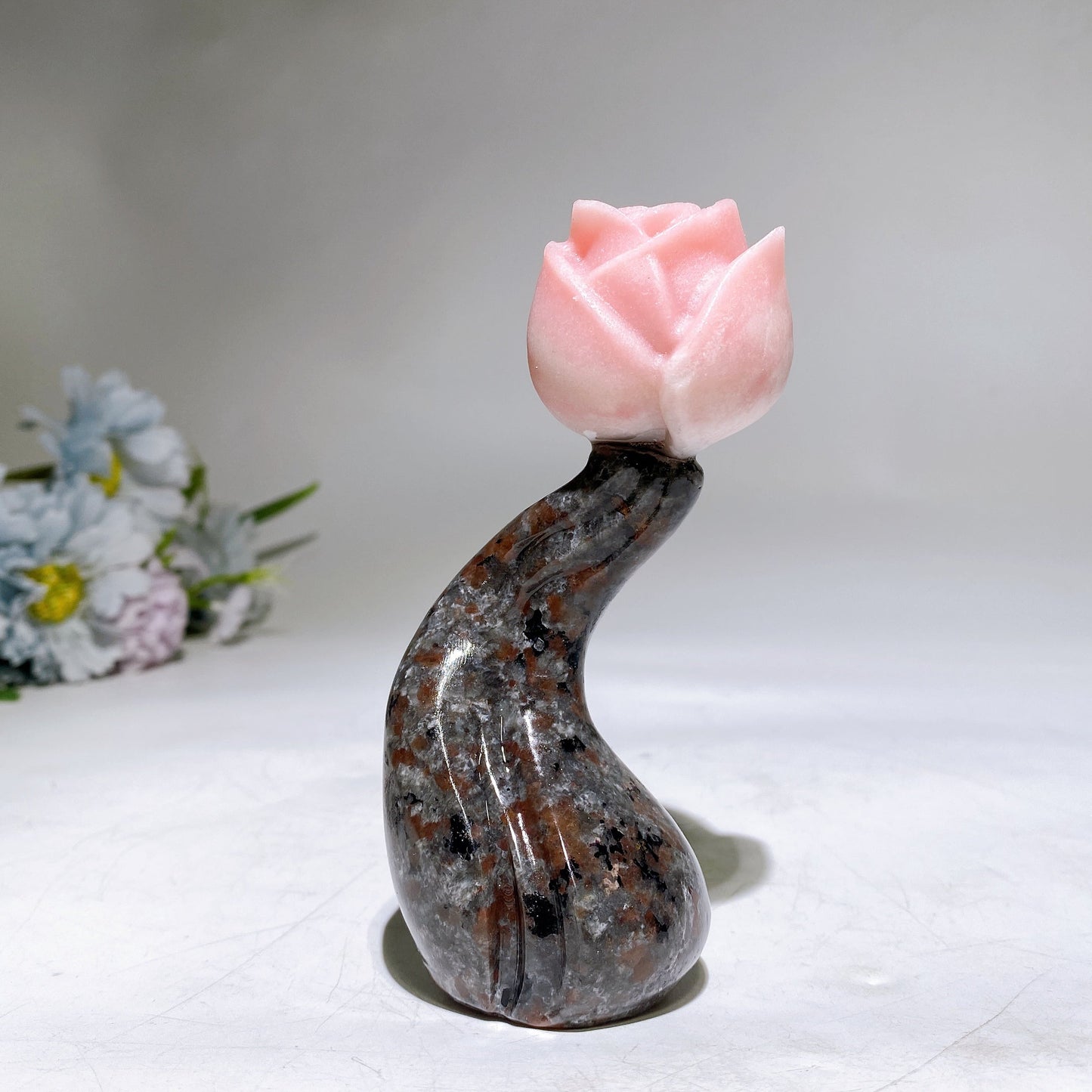 4.6" Crystal Flower with Yooperlite Steam Carving Crystal Healing Bulk Wholesale
