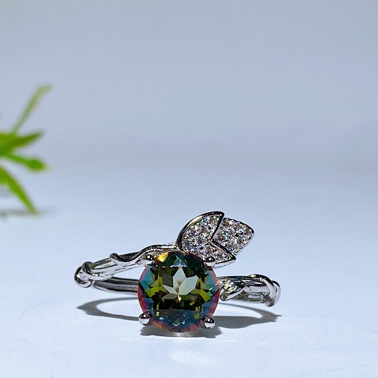 Cooper Silver Plated Multi Topaz Ring Crystal Healing Bulk Wholesale