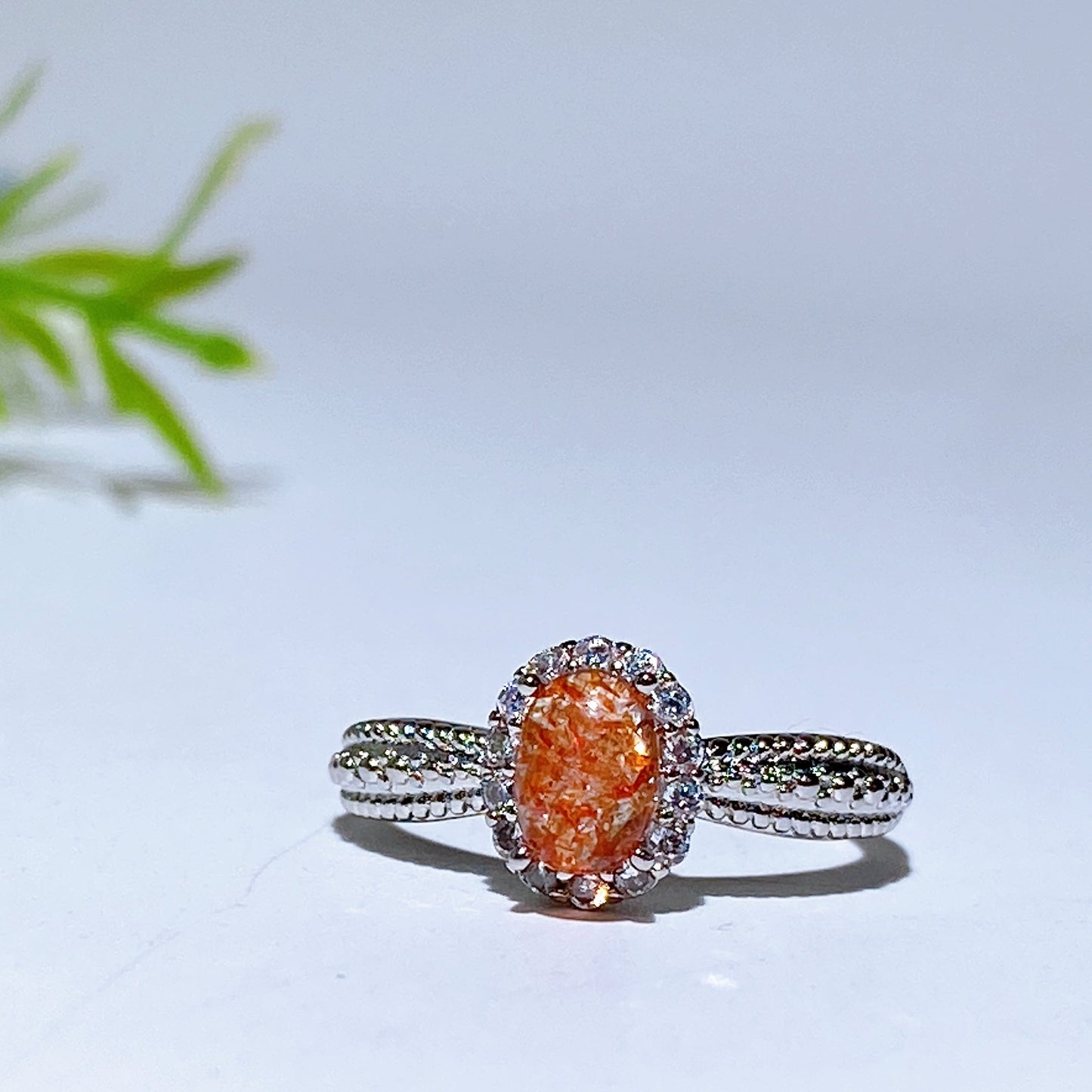 Cooper Silver Plated Arusa Sunstone Ring Crystal Healing Bulk Wholesale