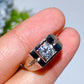 Cooper Silver Plated Moissanite Men Ring