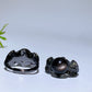 Cooper Silver Plated Silver Obsidian Ring Crystal Healing Bulk Wholesale