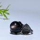 Cooper Silver Plated Silver Obsidian Ring Crystal Healing Bulk Wholesale