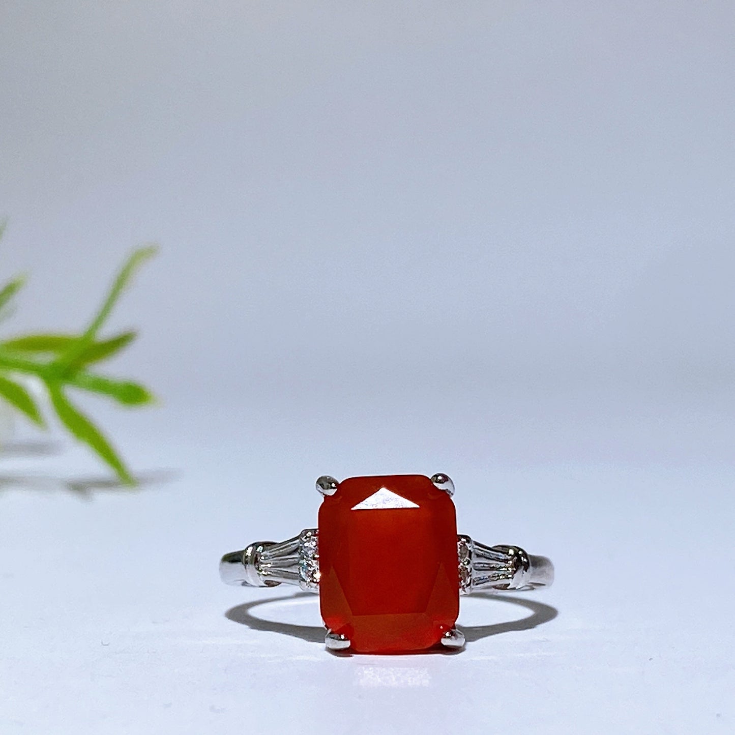 Cooper Silver Plated Carnelian Ring Crystal Healing Bulk Wholesale