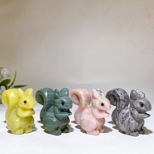 2.4" Crystal Squirrel Carving Crystal Healing Bulk Wholesale