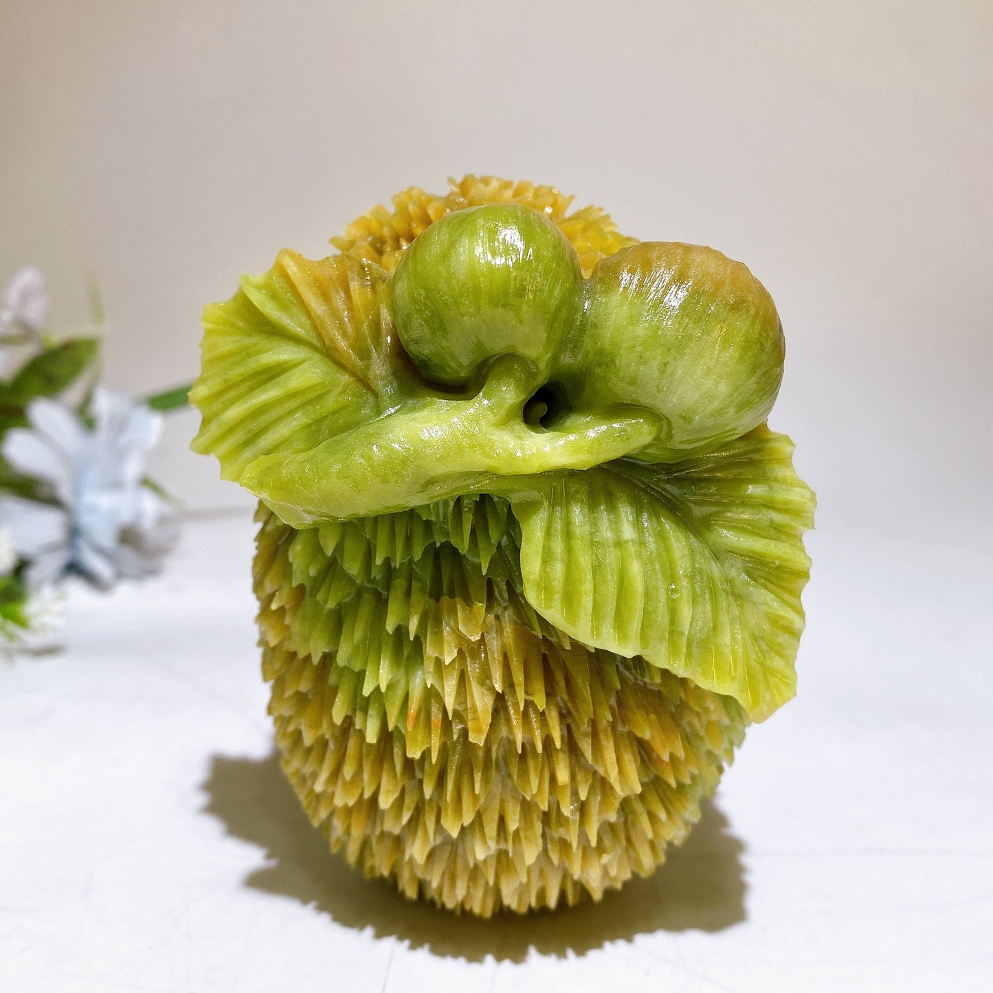 3.8" Lemon Jade Hedgehog Carving Crystal Healing Bulk Wholesale