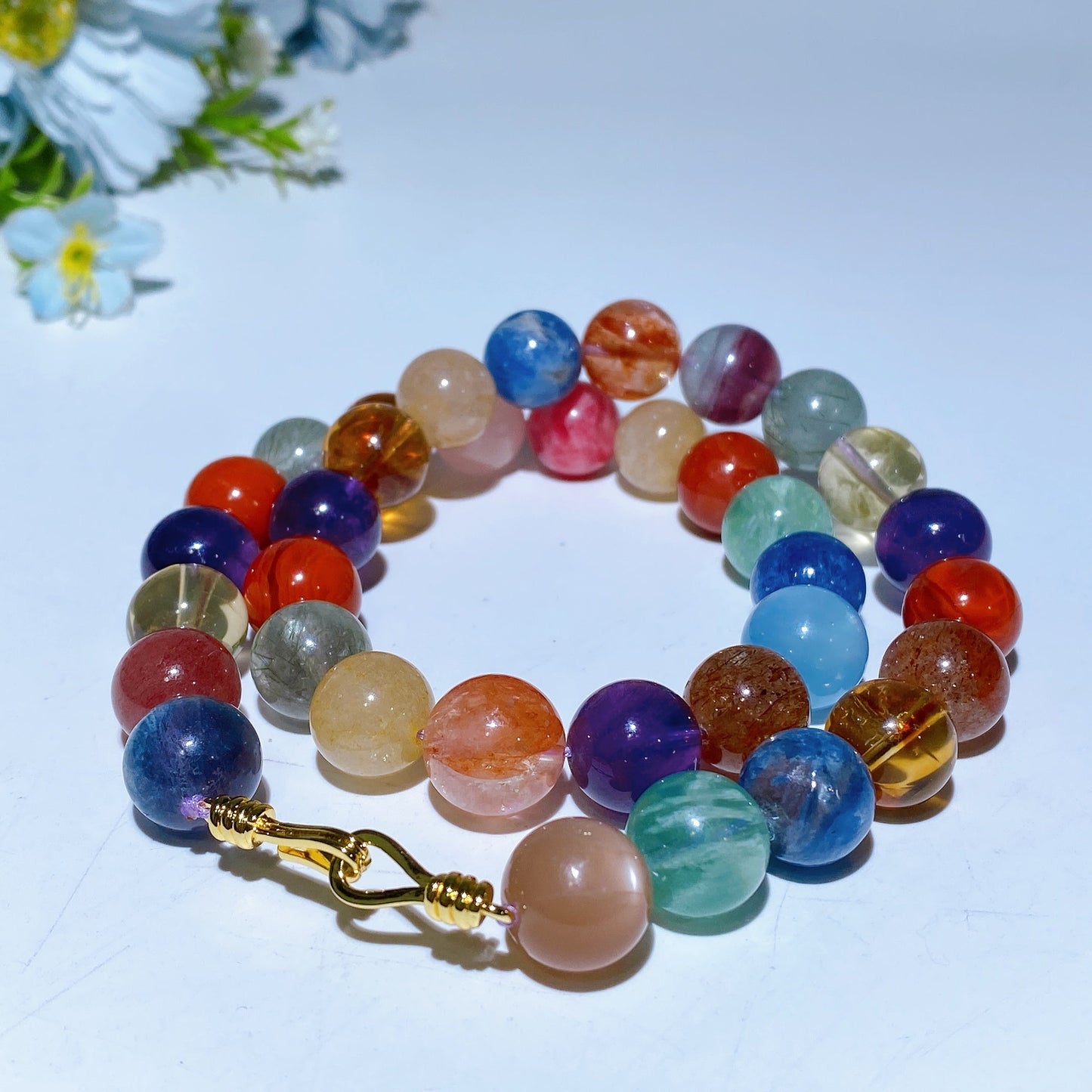 12mm Multi Crystal Necklace Crystal Healing Bulk Wholesale