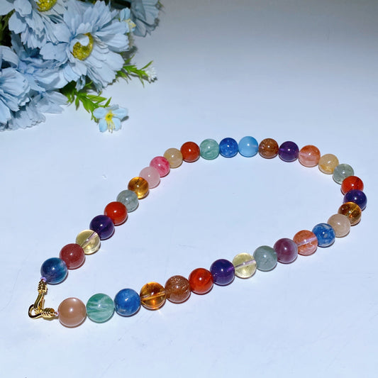 12mm Multi Crystal Necklace Crystal Healing Bulk Wholesale