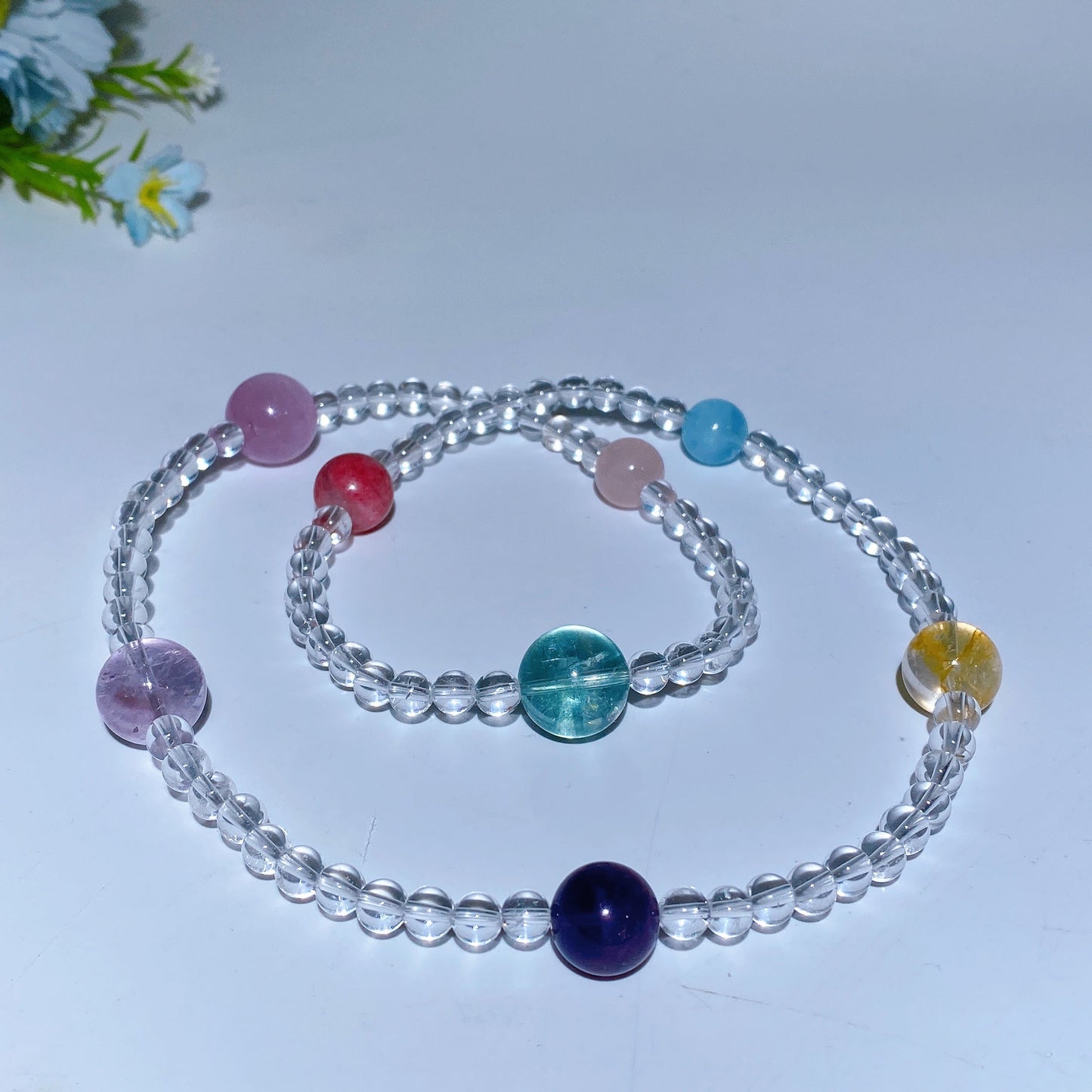 6mm Clear Quartz with Multi Crystal Necklace Cryrstal Healing Bulk Wholesale