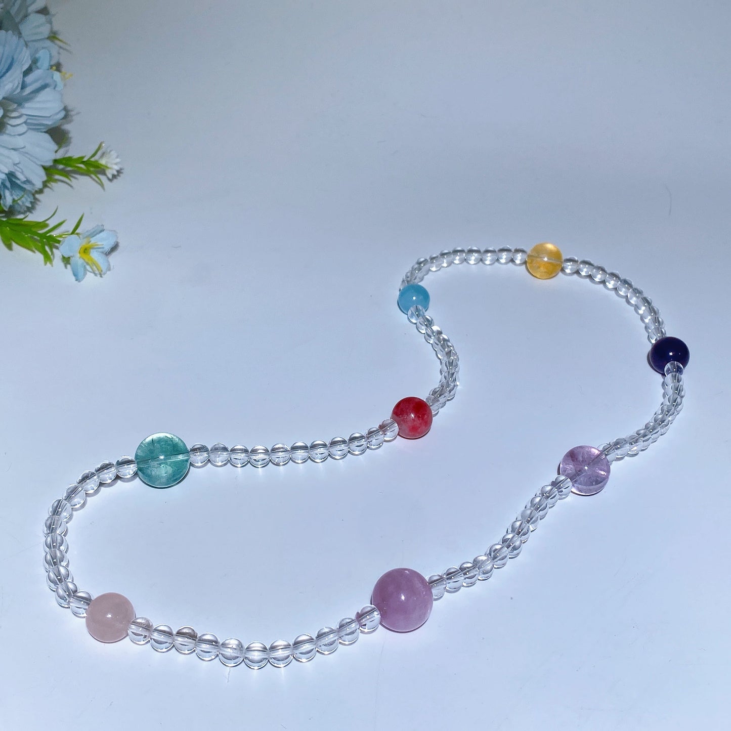 6mm Clear Quartz with Multi Crystal Necklace Cryrstal Healing Bulk Wholesale