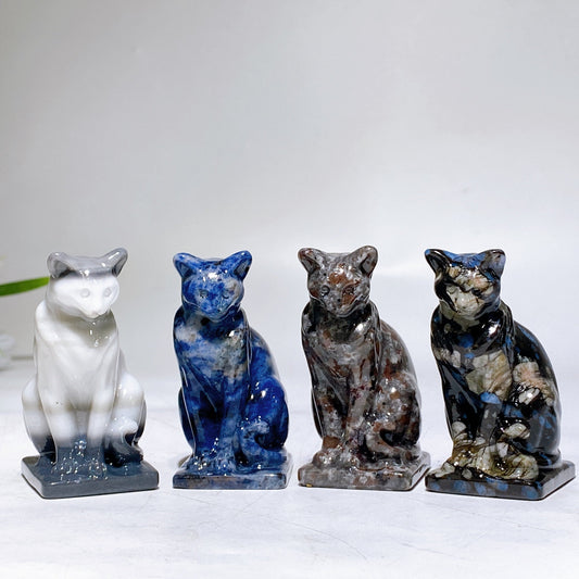 2.6" Crystal Cat Carving Crystal Healing Bulk Wholesale