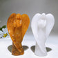 3.7" Golden Healer White Jade Angel Carving Crystal Healing Bulk Wholesale