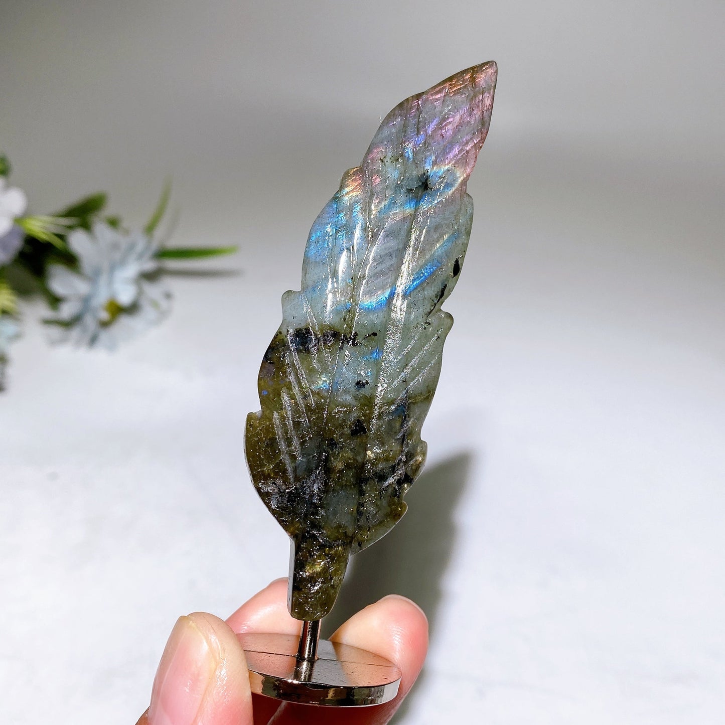 3.5"-3.8" Feather Carving with Stand Crystal Healing Bulk Wholesale