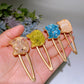 Crystal Chips Round Moon Star Heart Shape Hairpin Crystal Healing Bulk Wholesale