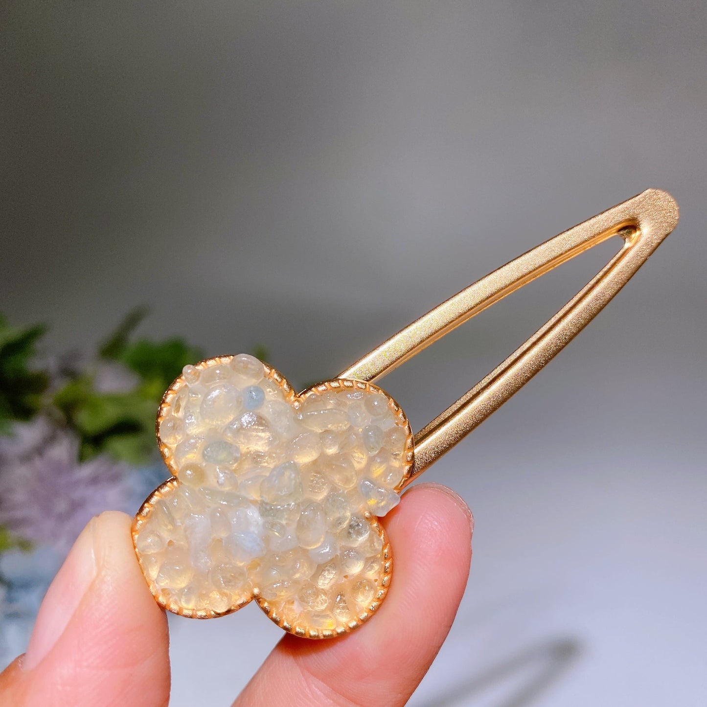 Crystal Chips Round Moon Star Heart Shape Hairpin Crystal Healing Bulk Wholesale