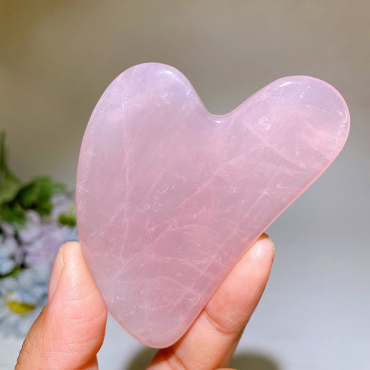 3.1" Rose Quartz Guasha Board Carving Crystal Healing Bulk Wholesale