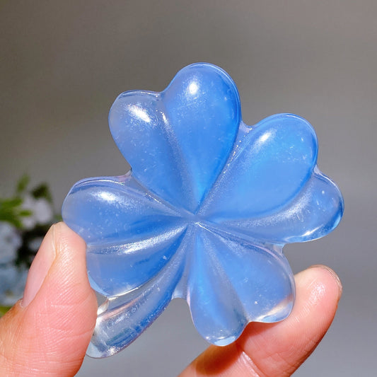 2.4" Opalite Four Leaf Clover Carving Crystal Healing Bulk Wholesale