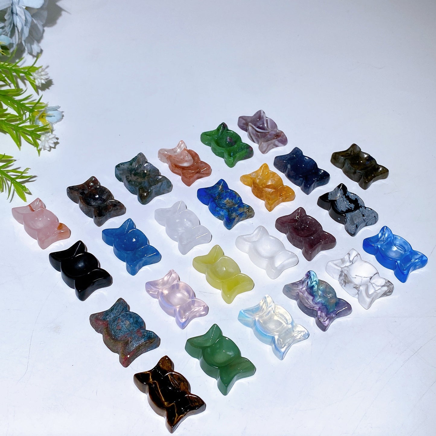 1.0" Crystal Triple Bowl Carving Crystal Healing Bulk Wholesale