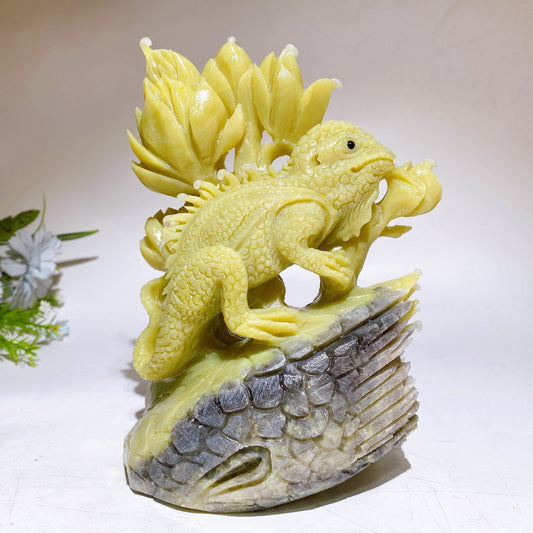 19.5cm Large Unique Chameleon Carving Crystal Healing Bulk Wholesale