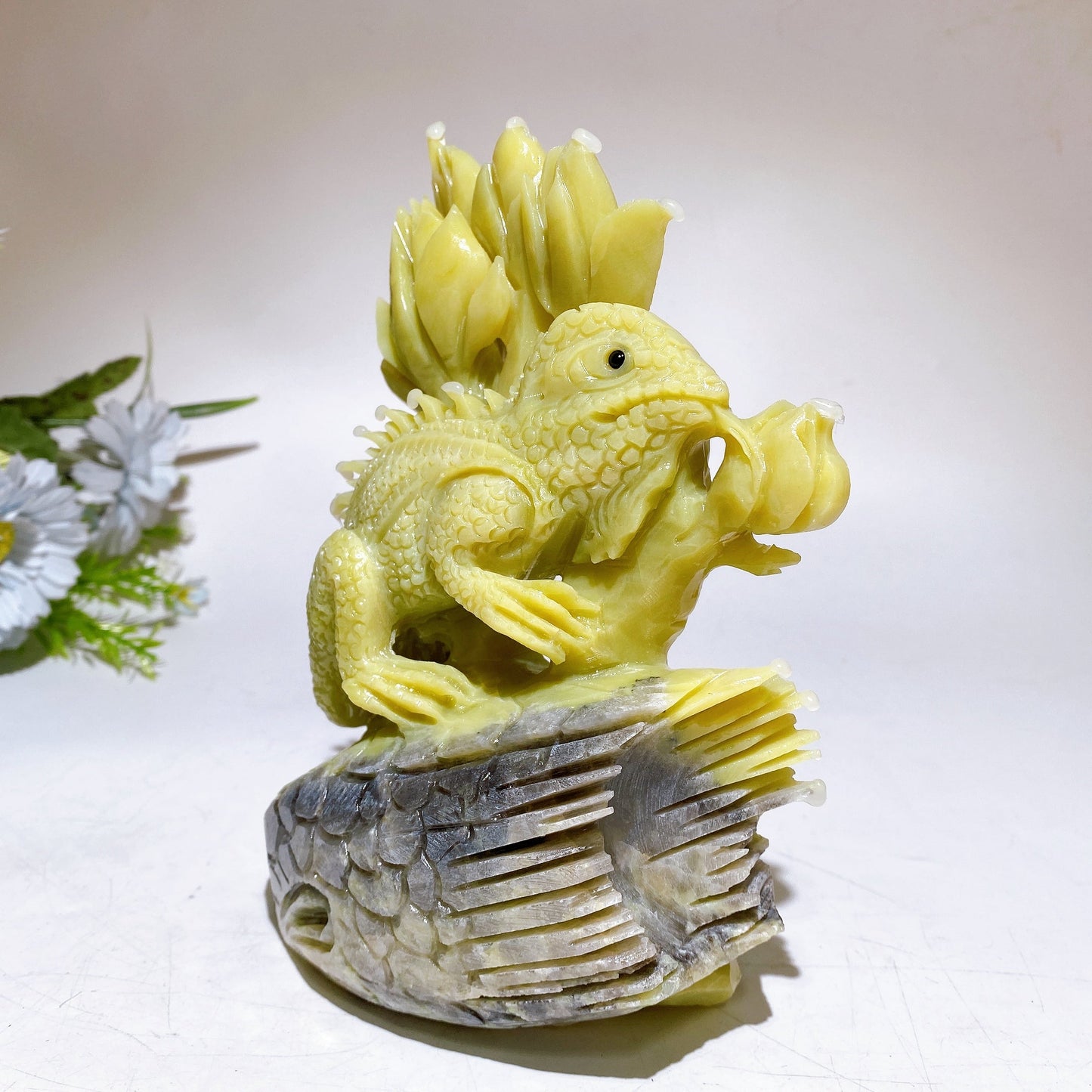 19.5cm Large Unique Chameleon Carving Crystal Healing Bulk Wholesale