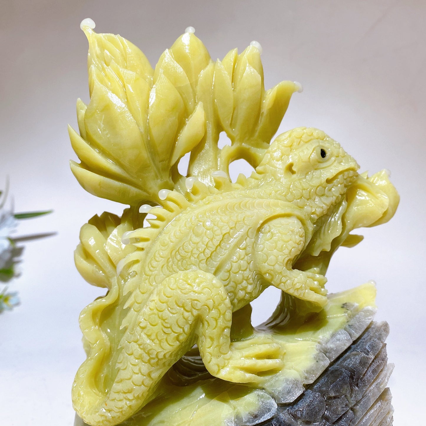 19.5cm Large Unique Chameleon Carving Crystal Healing Bulk Wholesale