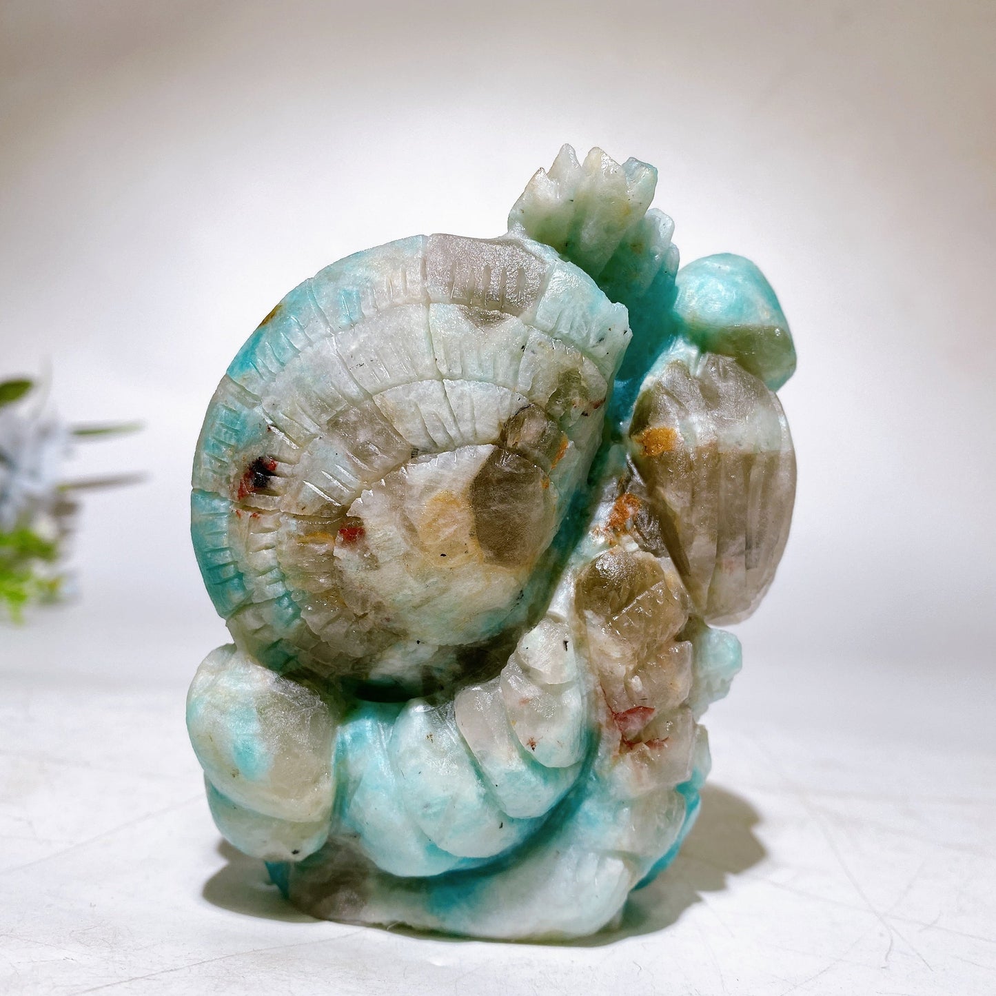 10cm Unique Sky Blue Sea World Fish Carving Crystal Healing Bulk Wholesale