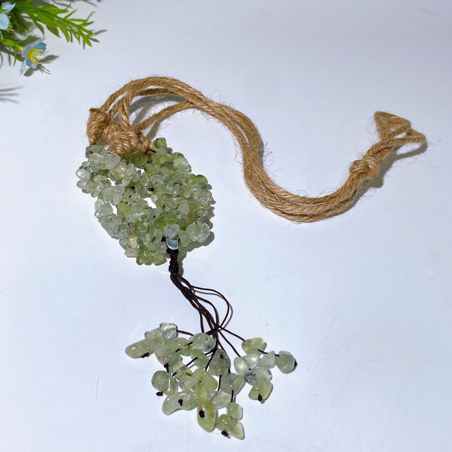 45cm Crystal Chips Web with Rope Hanging Ornament Crystal Healing Bulk Wholesale