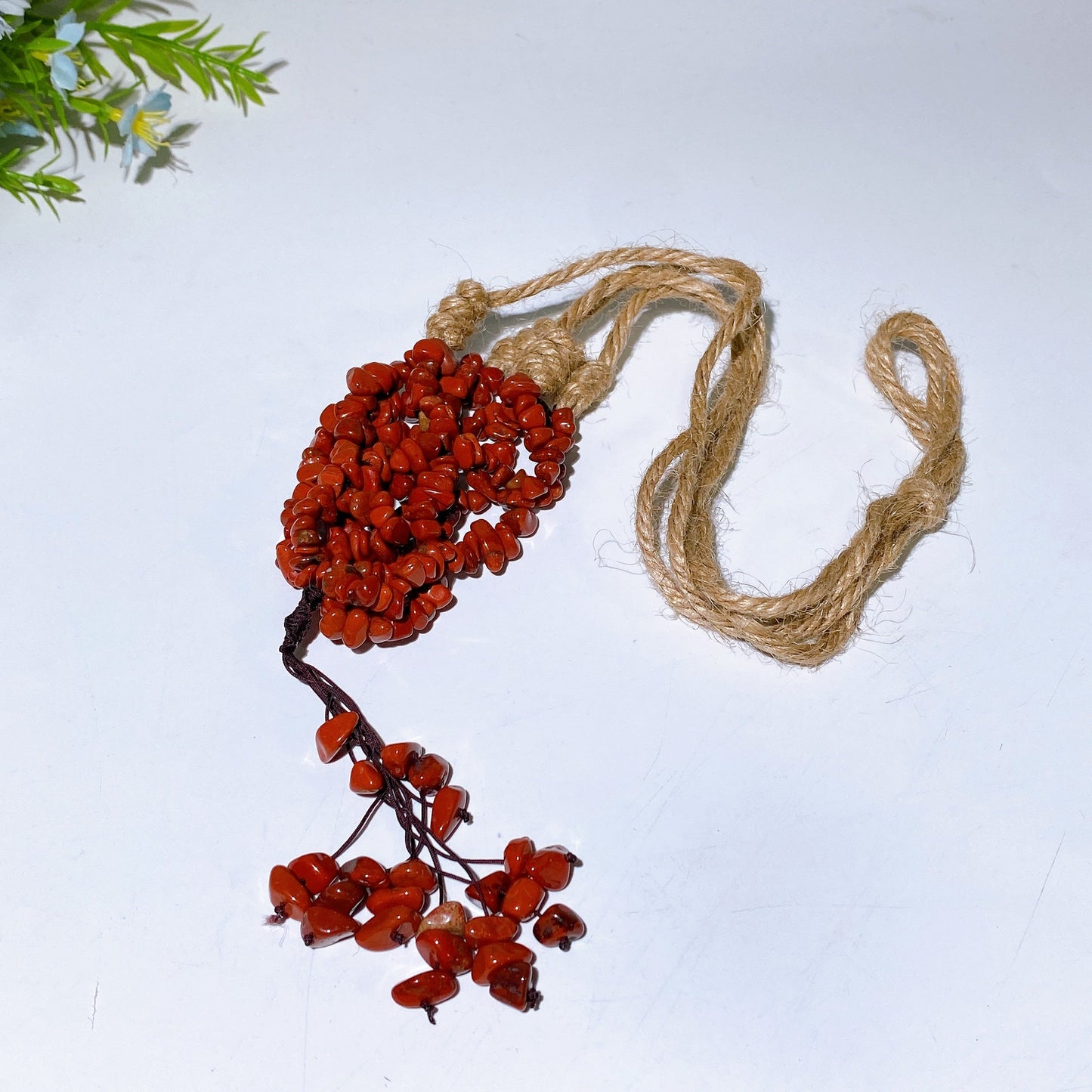 45cm Crystal Chips Web with Rope Hanging Ornament Crystal Healing Bulk Wholesale