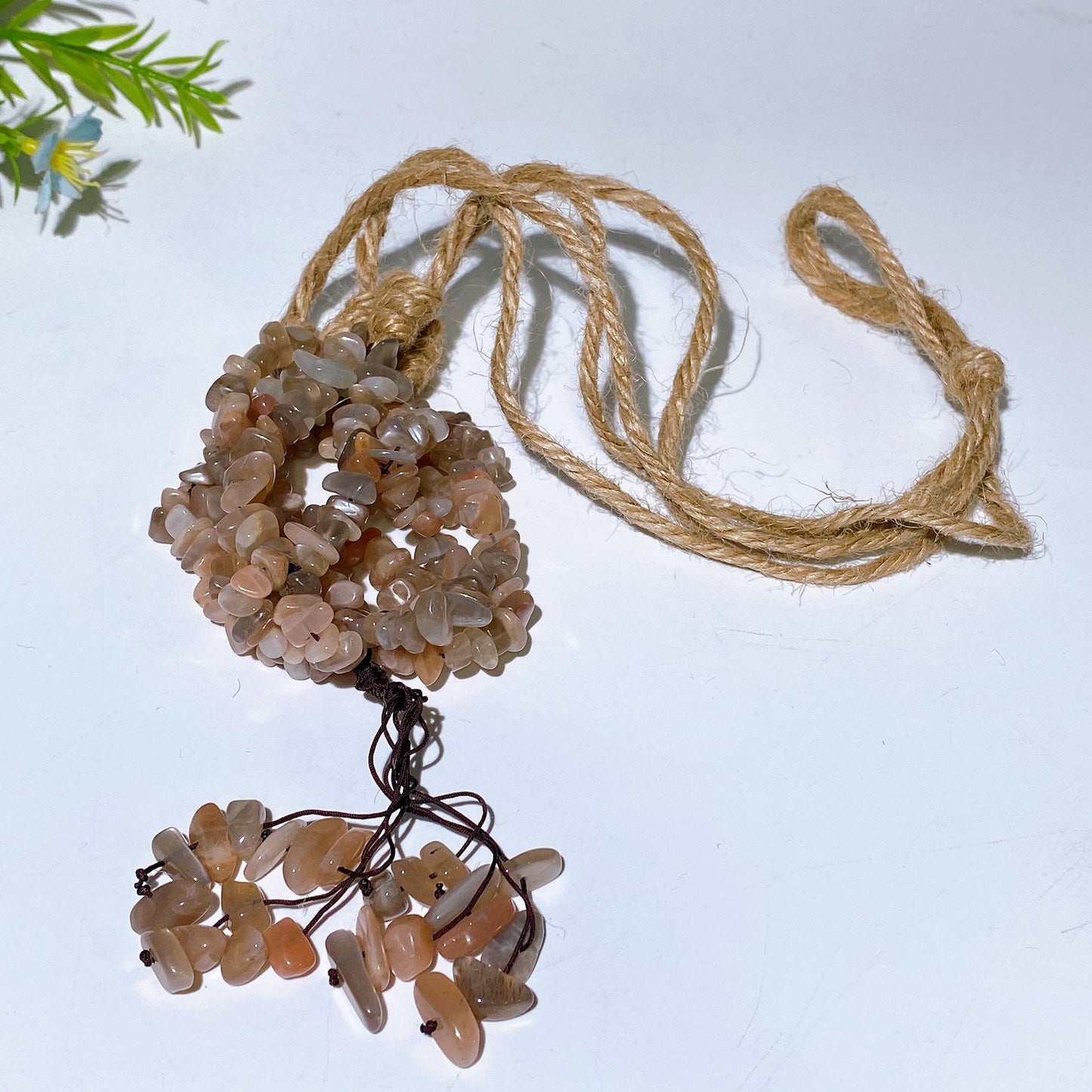 45cm Crystal Chips Web with Rope Hanging Ornament Crystal Healing Bulk Wholesale