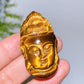 1.4"-1.8" Yellow Tiger's Eye Unicorn Buddha Head Carving Crystal Healing Bulk Wholesale