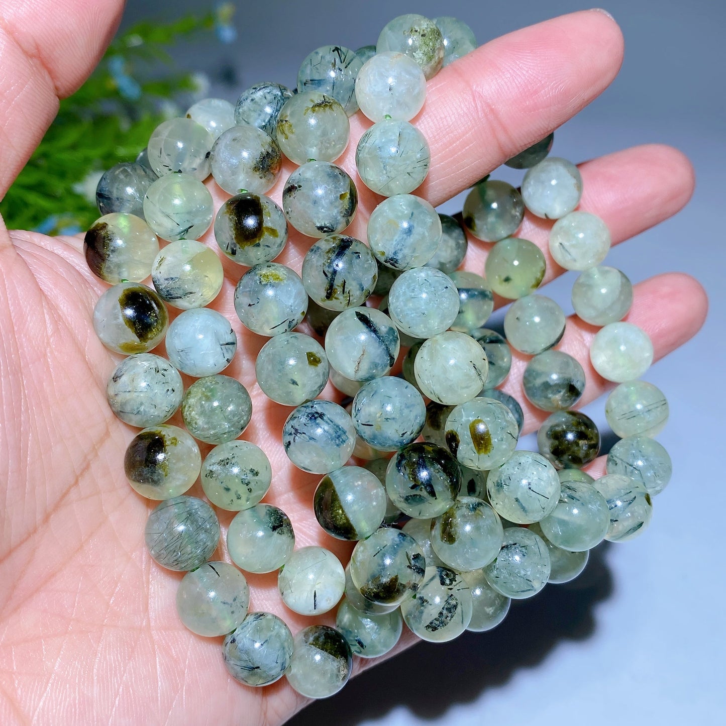 5-10mm Prehnite Moonstone Ocean Jasper Bracelet Crystal Healing Bulk Wholesale