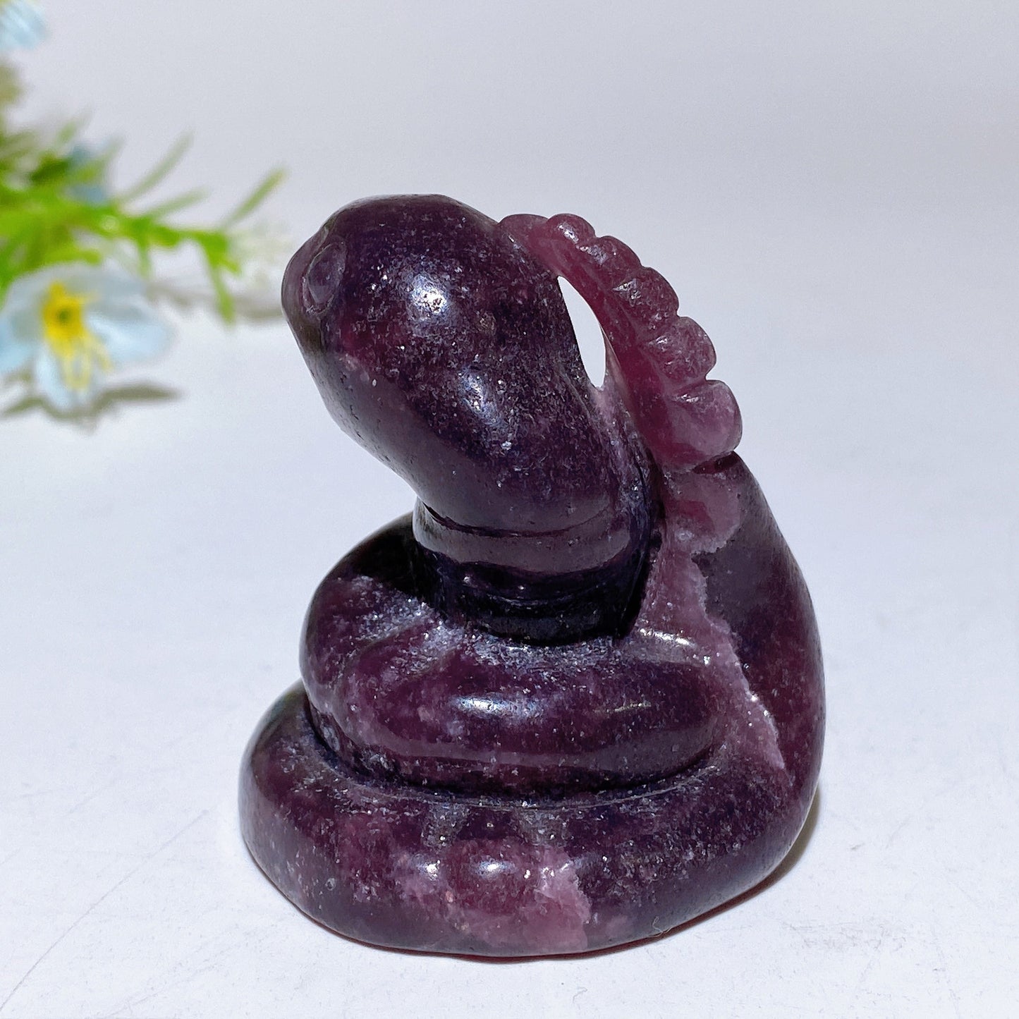 1.9“ Purple Mica Snake Carving Crystal Healing Bulk Wholesale