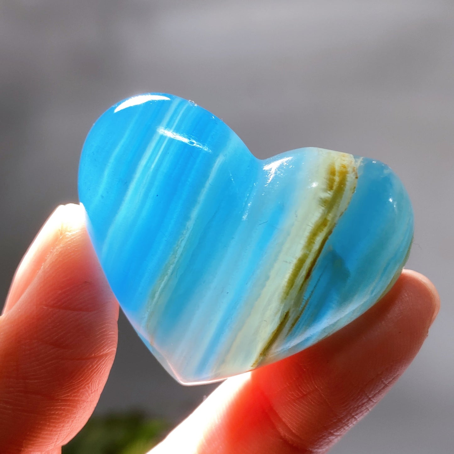 4-5.5cm Blue Onyx Heart Palm Stone Crystal Healing Bulk Wholesale