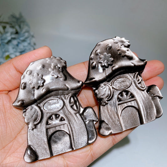 2.8" Mushroom House Carving Crystal Healing Bulk Wholesale