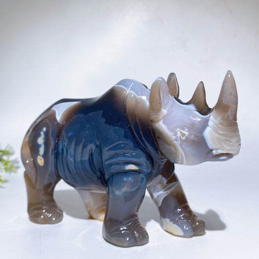 5.5" Unique Agate Rhinoceros Carving Crystal Healing Bulk Wholesale