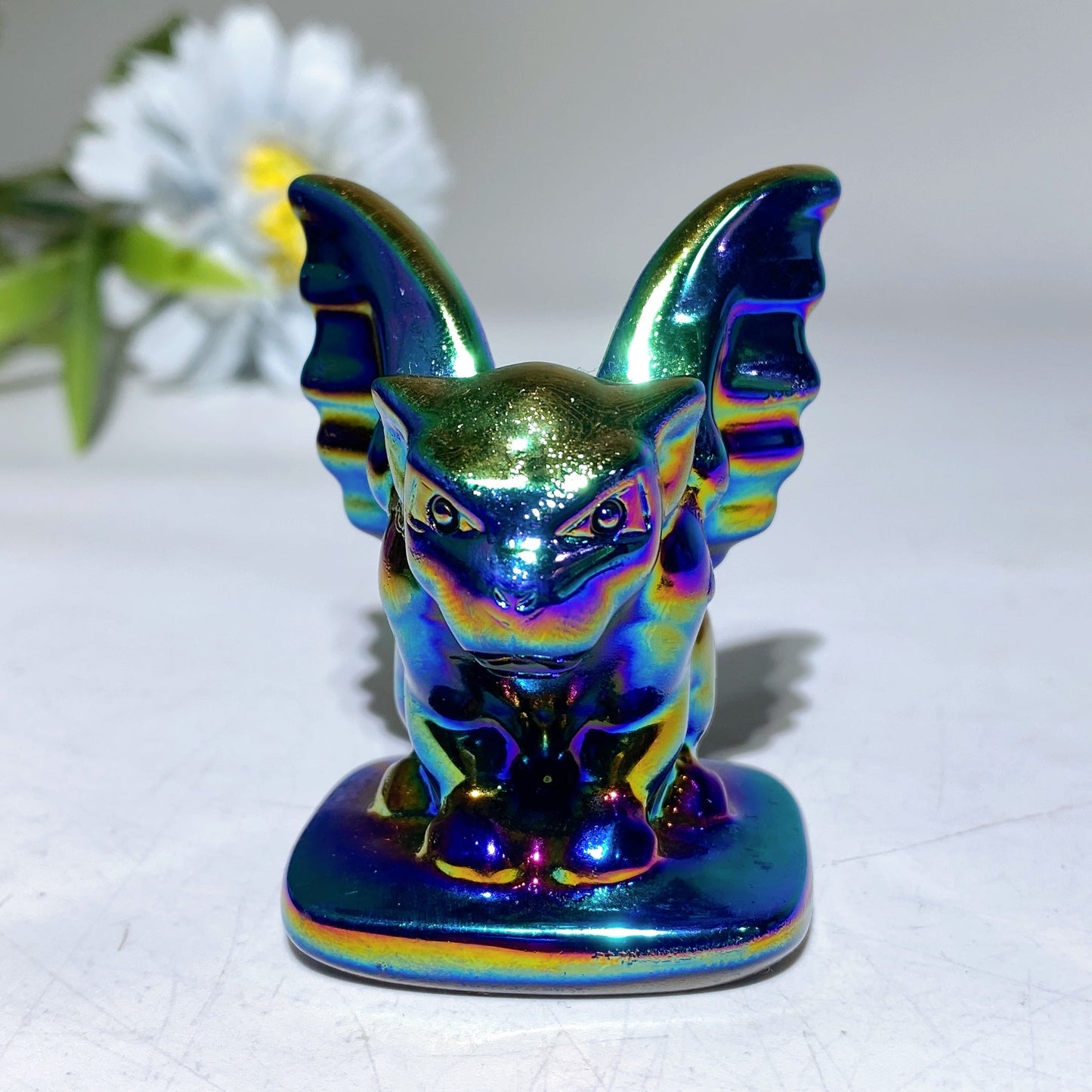2.1" Aura Crystal Black Obsidian Gargoyle Carvings Crystal Healing Bulk Wholesale