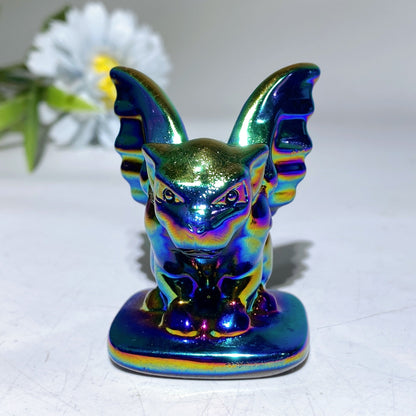 2.1" Aura Crystal Black Obsidian Gargoyle Carvings Crystal Healing Bulk Wholesale