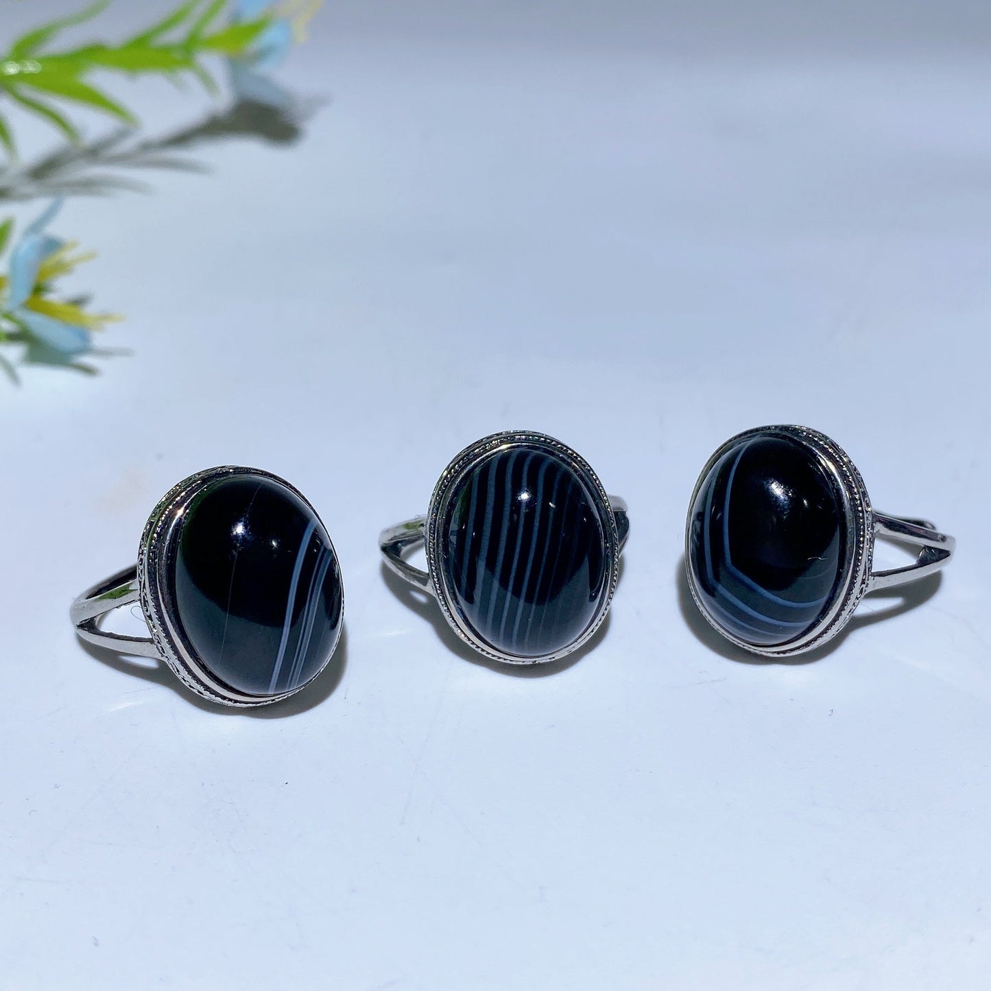 16-20mm Adjustable White Copper Rings Crystal Healing Bulk Wholesale