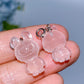 925 Silver Rose Quartz Labubu Pendant Crystal Healing Bulk Wholesale