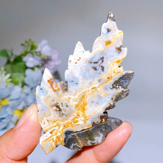 3.2" Crystal Leaf Carving Crystal Healing Bulk Wholesale