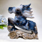 18cm Unique UV Reactive Volcanic Agate Horse Carving Crystal Healing Bulk Wholesale