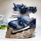 18cm Unique UV Reactive Volcanic Agate Horse Carving Crystal Healing Bulk Wholesale