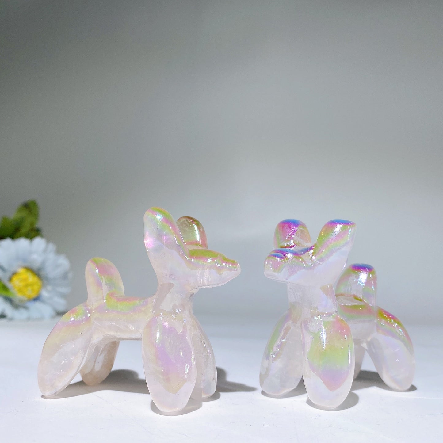 2.3" Angel Aura Balloon Dog Carvings Crystal Healing Bulk Wholesale
